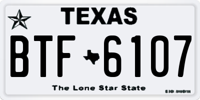 TX license plate BTF6107