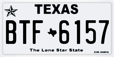 TX license plate BTF6157