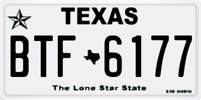 TX license plate BTF6177