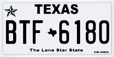 TX license plate BTF6180