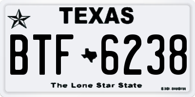 TX license plate BTF6238