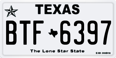 TX license plate BTF6397