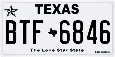 TX license plate BTF6846
