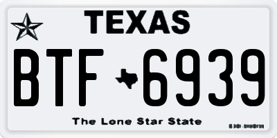 TX license plate BTF6939