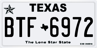 TX license plate BTF6972