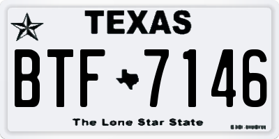 TX license plate BTF7146
