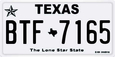 TX license plate BTF7165