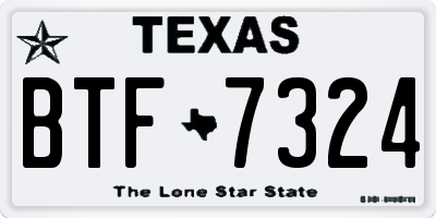 TX license plate BTF7324