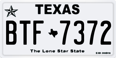 TX license plate BTF7372