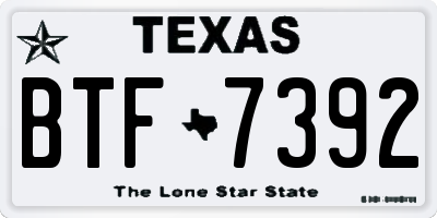 TX license plate BTF7392