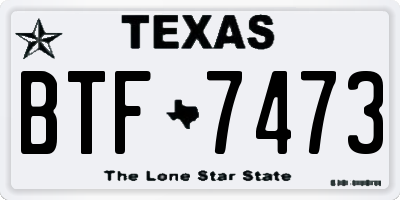 TX license plate BTF7473