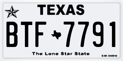 TX license plate BTF7791