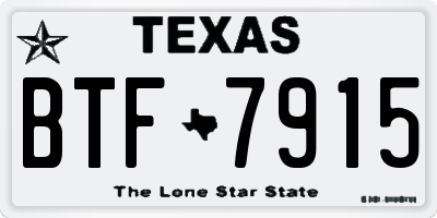 TX license plate BTF7915
