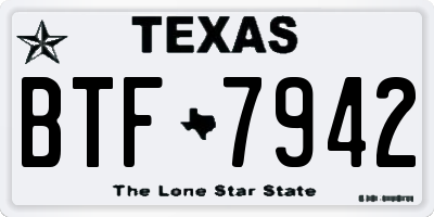 TX license plate BTF7942