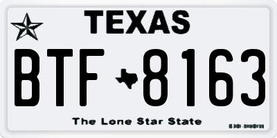 TX license plate BTF8163