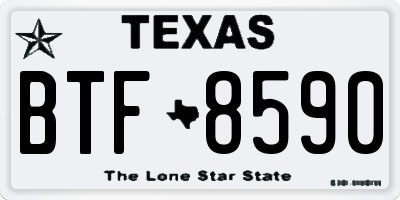 TX license plate BTF8590