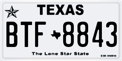 TX license plate BTF8843