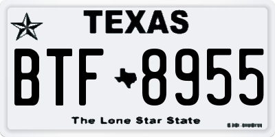 TX license plate BTF8955