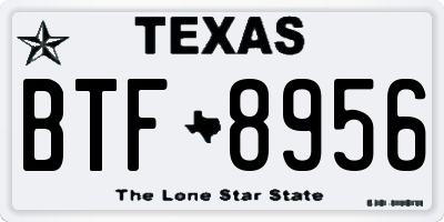TX license plate BTF8956