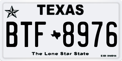 TX license plate BTF8976