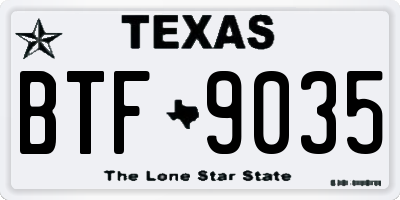 TX license plate BTF9035