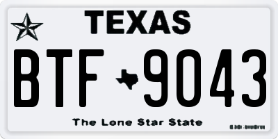TX license plate BTF9043