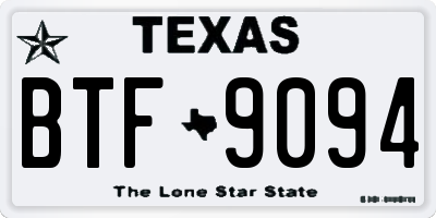 TX license plate BTF9094