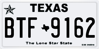 TX license plate BTF9162