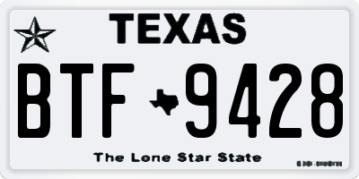 TX license plate BTF9428