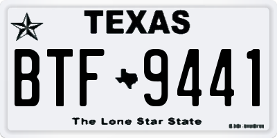 TX license plate BTF9441