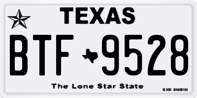 TX license plate BTF9528