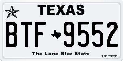 TX license plate BTF9552