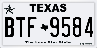 TX license plate BTF9584