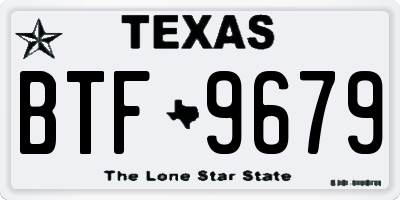 TX license plate BTF9679
