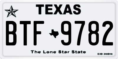 TX license plate BTF9782