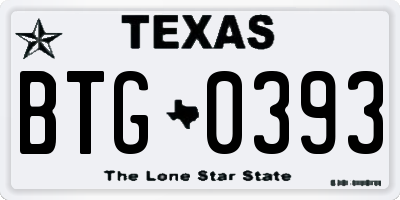 TX license plate BTG0393