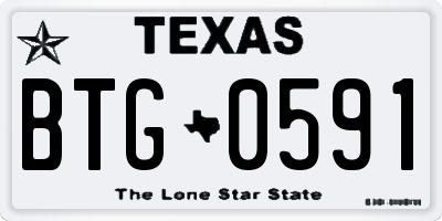 TX license plate BTG0591
