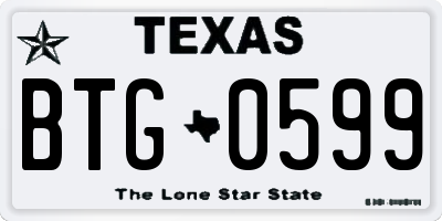 TX license plate BTG0599