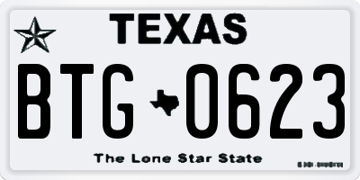 TX license plate BTG0623