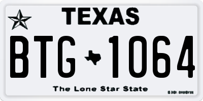 TX license plate BTG1064