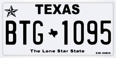TX license plate BTG1095