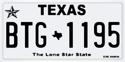 TX license plate BTG1195