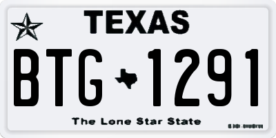 TX license plate BTG1291