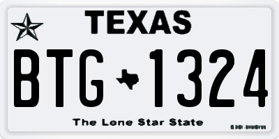 TX license plate BTG1324