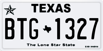 TX license plate BTG1327