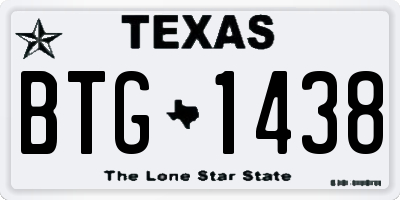 TX license plate BTG1438