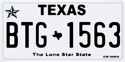 TX license plate BTG1563
