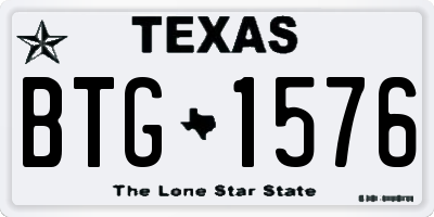 TX license plate BTG1576