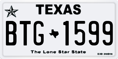 TX license plate BTG1599