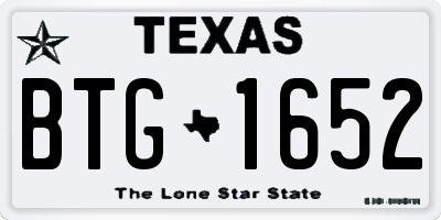 TX license plate BTG1652